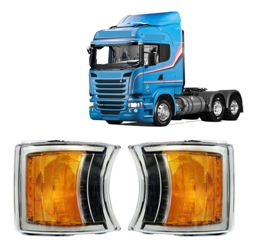 Par Lanterna Pisca Seta Compatível Scania S5 Série 5 Pgr Led