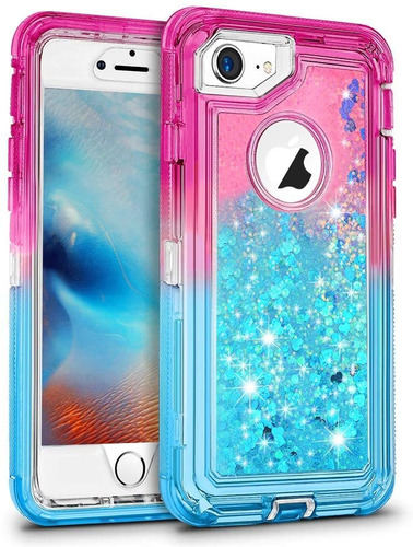 Funda Para iPhone 7/8 (color Azul-rosa/marca Maxcury)