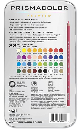 Imagen 2 de 7 de Prismacolor Premier Set X 36 Lapices De Colores Premium