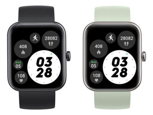 Pack 2 Smartwatch Live Mini 206 Black+light Green Lhotse