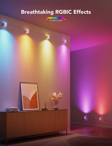 Aplique De Pared Con Forma De Cubo Y Luces Led Inteligentes