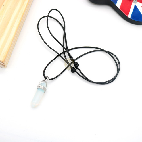 Colar Corrente Pedra Onix Natural Preto Masculino Ajustavel