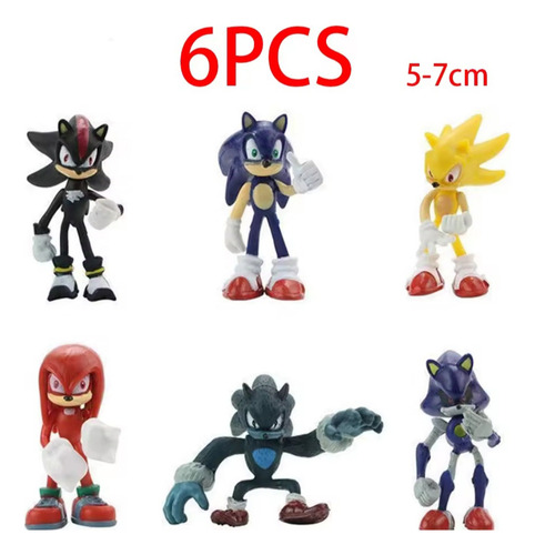 Sonic Figura De Accion Set De 6 Pzas.