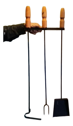 Juego De Pala Atizador Para Estufa C/ Soporte