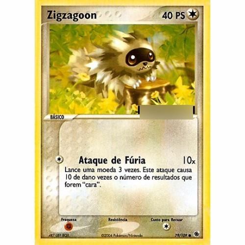 Zigzagoon - Pokémon Normal Comum 79/109 - Pokemon Card Game