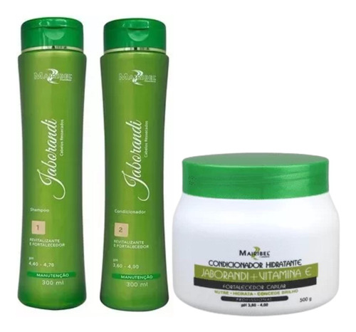 Kit Shampoo E Condicionador Jaborandi+ Mascara 500g Mairibel