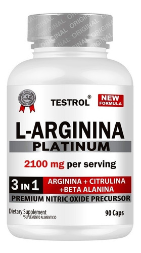L-arginina Platinum 2100mg Testrol 3 In 1-90 Cap Sabor Cápsulas