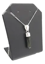 Comprar Dije Cuarzo Negro Dorado Plata 925 Y Cadena 3x1 60x2 Cc05