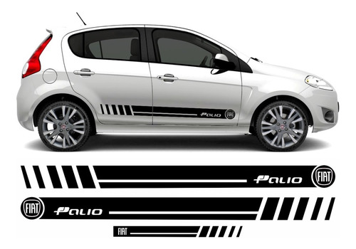 Adesivos Lateral Compatível Fiat Palio Kit Comp - Cores