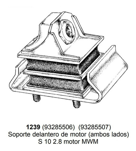 Soporte De Motor Ambos Lados Chevrolet S10 2.8 Mwm 1239