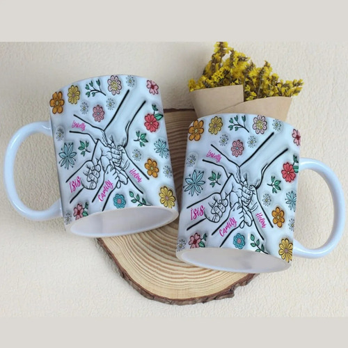 Caneca Personalizada Nome Mãe Filhos Pesente Dia Das Mães Cor Branco Caneca Mãe E Filho Mãos