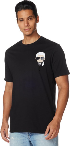 Playera Karl Legerfeld Original Hombre Casual Negro Logo 1