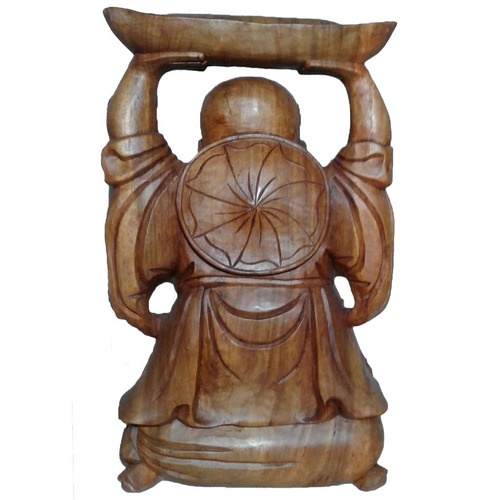 Imagen 2 de 2 de Budai De Las Finanzas - Madera 50cm - Tallado Artesanal