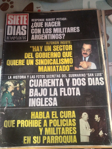 Revista Siete Dias 5 1983 N830 Pinky Fontana Alfonsin Malvin