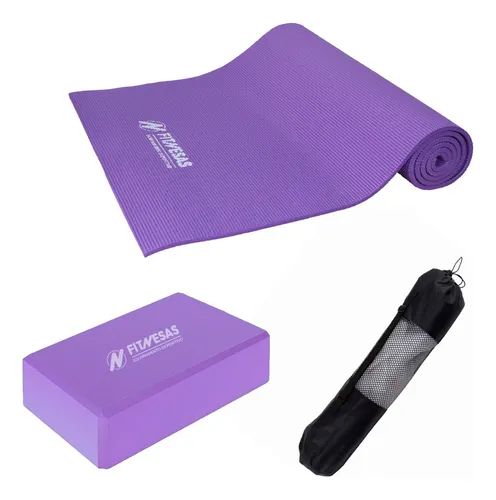 Kit Set Yoga Mat 4 Mm Taco Pvc Bolso Porta Mat