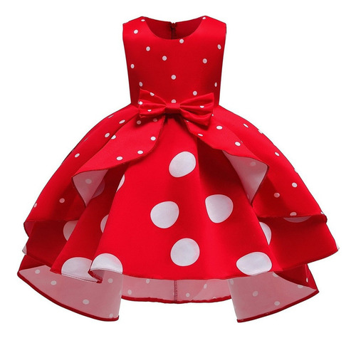 Vestido De Princesa De Lujo Rojo De Minnie Para Niñas