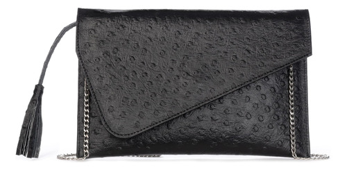 Premier Artisans - Bolso De Noche De Cuero Con Textura Negra