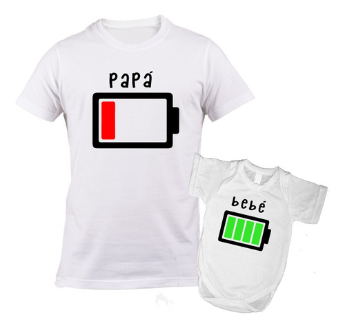 Remera Para Hombre Padre Papa + Body Frases Pack Combo