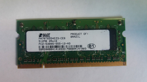 Memória 512mb 2rx16 Pc2-5300s-555-12-a3 Smart