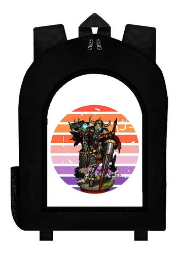 Mochila Negra Skeleton Knight In Another World Art#ar33