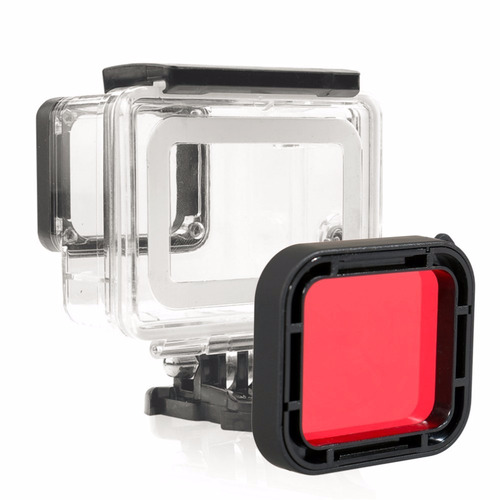 Kit Gopro Hero 5 6 7 Black Caixa Estanque + Filtro Mergulho