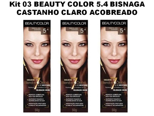 Beauty Color 5 4 Castanho Claro Acobreado 03 Unidades Mercado Livre
