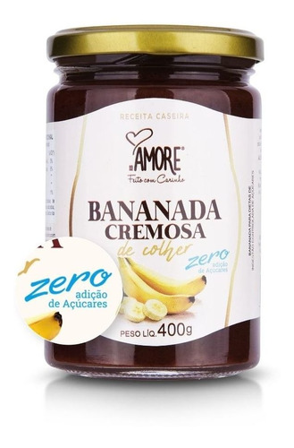 Doce de bananada zero açúcar banana Premium Zero açúcar sem TACC em vidro 400 g