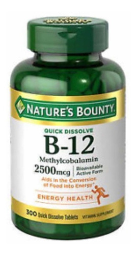 Vitamina B12,2500 Mcg,300 Quick Dis - Unidad a $467
