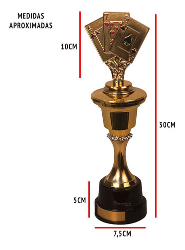 Imagem 2 de 4 de Troféu Piazza Baralho 30cm