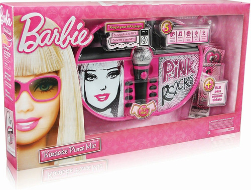 Barbie Karaoke  Microfone Set Brinquedo Musical/usado Sem Cx