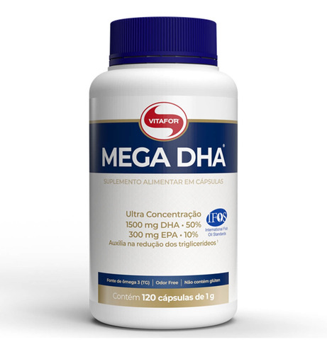 Mega Dha - 1500mg Dha + 300mg Epa - 120 Cápsulas - Vitafor