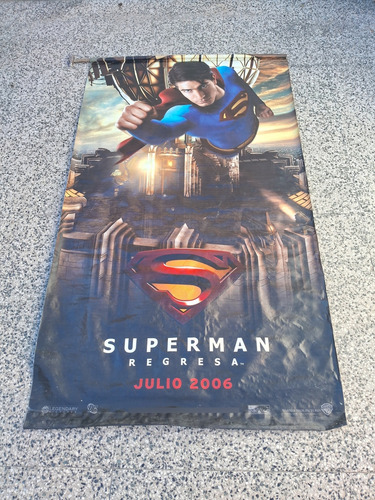 Cartel De Cine Original. Superman Regresa 2006. Gran Tamaño. Azul (Usado)