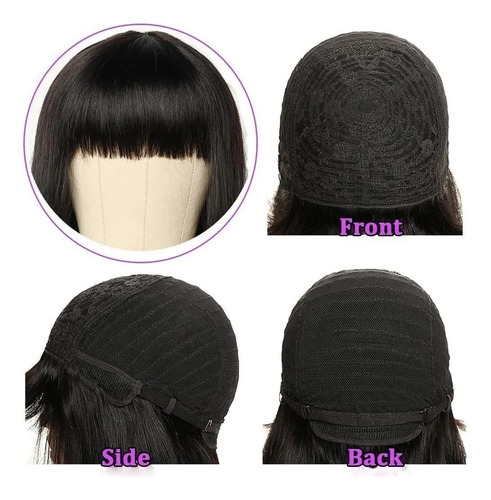 Peruca De Cabelo Humano Natural Reto 30 Cm Cabelo Virgen
