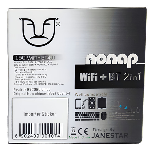 Adaptador Red Wifi N Usb Inalambrico 150 + Bluetoooth 4.0