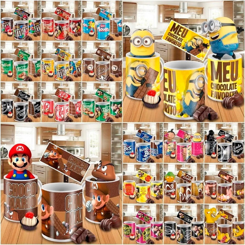Pack Artes Canecas Páscoa Chocolates Png 40 Estampas
