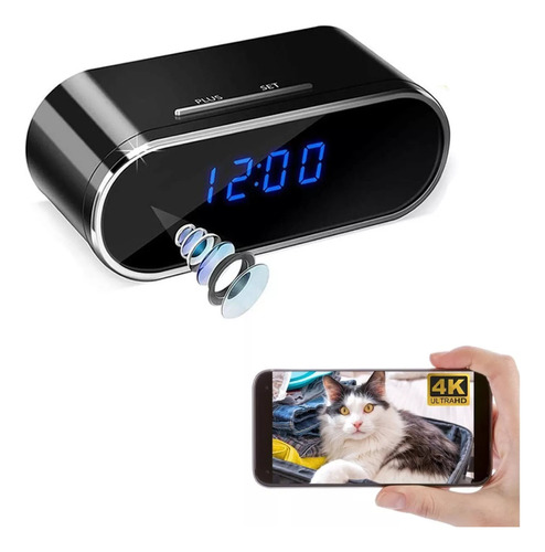 Camara Espía Wifi 4k Reloj Real Movimiento Micrófono Nocturn