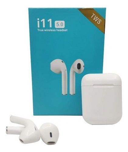 Auriculares inalámbricos Bluetooth I11 TWS para iPhone o Android, color blanco