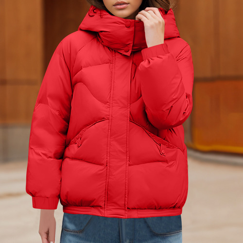 Chaqueta De Algodón, Gorro Grueso Y Desmontable, Chaqueta De Algodón Versátil W