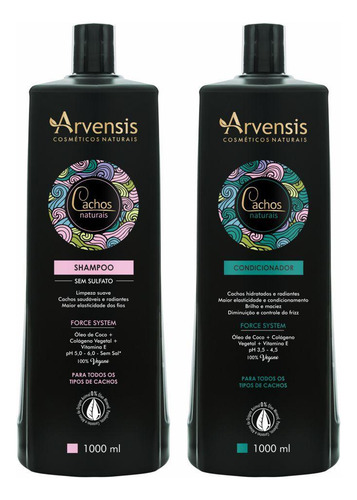 Kit Arvensis Cachos 1l - Hidratação E Definição De Cachos