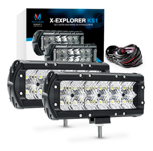 Par De Barra Led 7 Pulgadas Mictuning X-explorer Ks1 36w