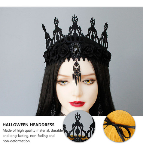 Tiara De Boda Gótica Con Corona De Halloween Y Maquillaje