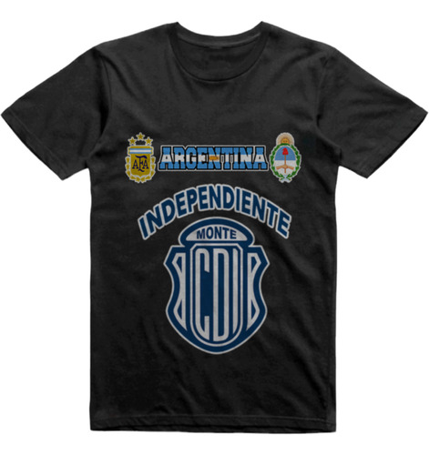 Remera Infantil Negra Independiente San Miguel Del Monte