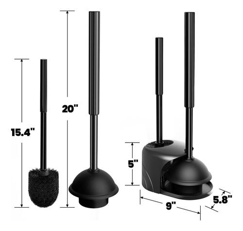 Denvlex 2 Pack 2 En 1 Cepillo Para El Inodoro Y El Émbolo,