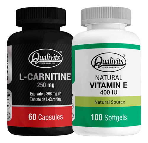 L Carnitina 250 Mg X 60 + Vitamina E 400 Ui - Qualivits Sabor Natural