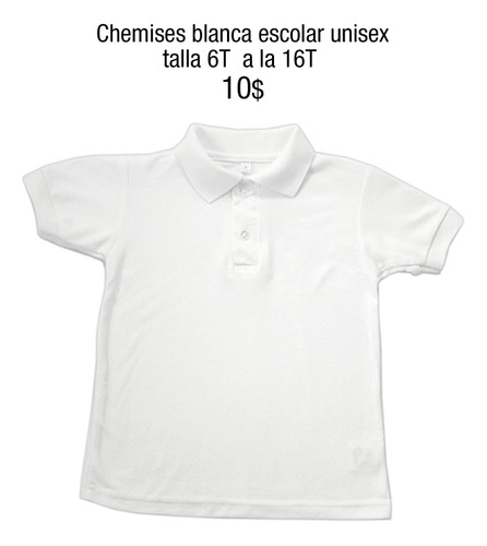 Chemise Escolar De Niño 