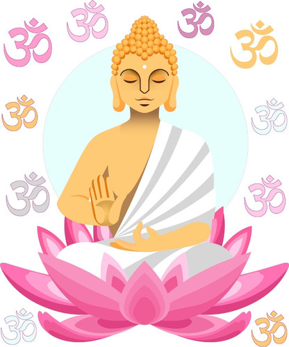 Imagen 2 de 4 de Vinilos Decorativos Buda Zen Flor De Loto Yoga
