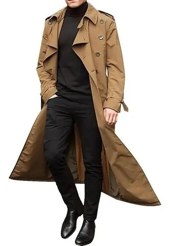 comprar Abrigo Abrigo Casual De Moda De Gabardina Larga Para Hombre