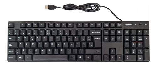 Teclado Viewsonic En Español Anti Salpicaduras Ultra Ligero Color del teclado Negro