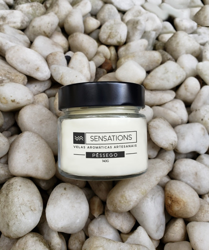 Imagem 3 de 9 de Pêssego - Vela Aromática Perfumada Decorativo 140g