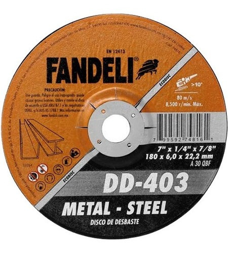 Fandeli Dd-403 Disco De Desbaste 7 X¼x7/8   5 Piezas
